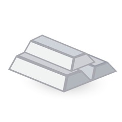 silver ingots. Vector illustration.