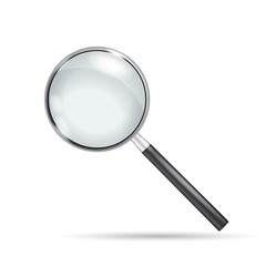 Magnifying glass isolated vector.