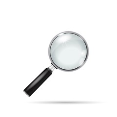 Magnifying glass isolated vector.