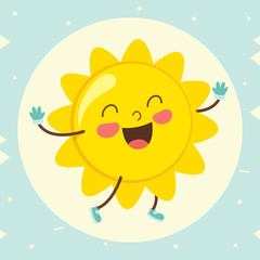 Vector Illustration Of Cartoon Sun