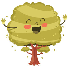 Vector Illustration Of Cartoon Tree