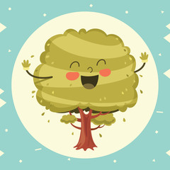 Vector Illustration Of Cartoon Tree