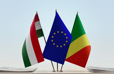 Flags of Hungary European Union and Republic of the Congo