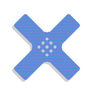 blue bandage cross shape clip art preview