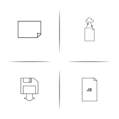 Files And Folders, Sign simple linear icons set. Outlined vector icons