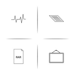 Files And Folders, Sign simple linear icons set. Outlined vector icons