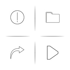 Files And Folders, Sign simple linear icons set. Outlined vector icons