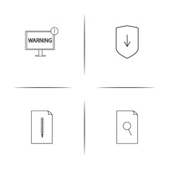 Files And Folders, Sign simple linear icons set. Outlined vector icons