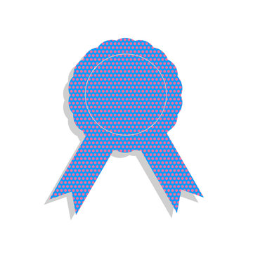 recommend clip art: Label sign ribbons. Vector. Neon blue icon with cyclamen polka d