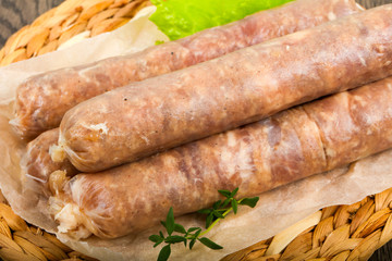 Natural sausages for grill
