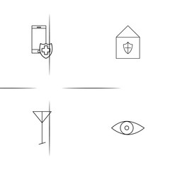 Fototapeta na wymiar Internet Security simple linear icons set. Outlined vector icons
