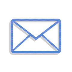 Letter sign illustration. Vector. Neon blue icon with cyclamen p