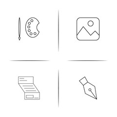 Creative Process And Design simple linear icons set. Outlined vector icons