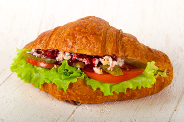 Croissant with meat