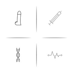 Healthcare And Medical simple linear icons set. Outlined vector icons