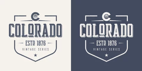 Foto op Canvas Colorado state textured vintage vector t-shirt and apparel desig © rikkyal