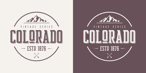 Colorado state textured vintage vector t-shirt and apparel desig - obrazy, fototapety, plakaty