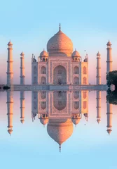 Photo sur Plexiglas Monument Taj Mahal au coucher du soleil - Agra, Inde