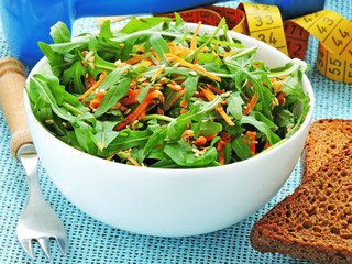 Salad for weight loss. The concept of healthy nutrition and fitness