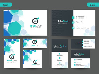 Horizontal business card with front and back presentation.