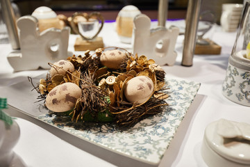 Easter eggs nest decor