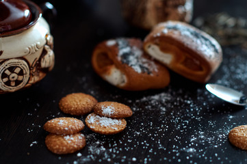 Delicious Breakfast with coffee and rolls
