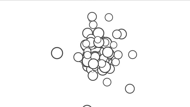 4k Circles bubbles blisters gas spheres dots,eggs microbes bacteria particles fireworks art background.