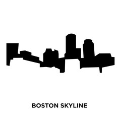 boston skyline on white background, vector illustration