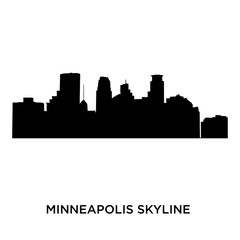Naklejka premium minneapolis skyline on white background, vector illustration