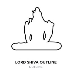 lord shiva outline images on white background, vector illustration