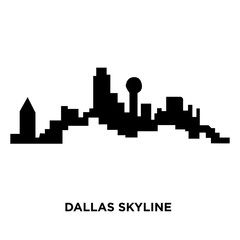 Obraz premium dallas skyline on white background, vector illustration