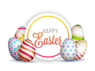 Painted eggs, Happy Easter Background.