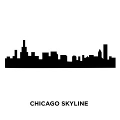 Naklejka premium chicago skyline silhouette on white background, vector illustration