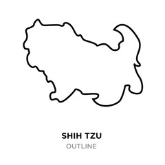 shih tzu outline on white background, vector illustration