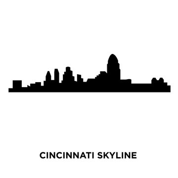 cincinnati skyline silhouette on white background, vector illustration