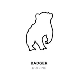 badger outline on white background, vector illustration
