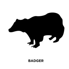 badger silhouette on white background, vector illustration
