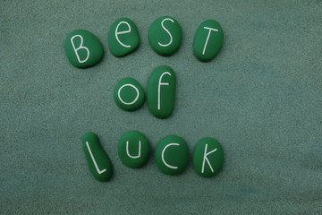 Best of luck with green colored stones over green sand