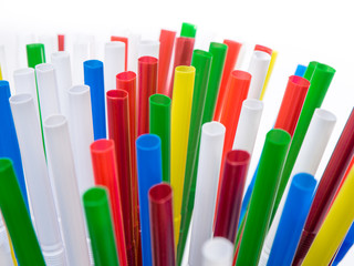 Drinking straws in many colors captured from many angles. Carrying summer hot mood with fresh and vivid shapes and colors.