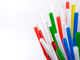 Drinking straws in many colors captured from many angles. Carrying summer hot mood with fresh and vivid shapes and colors.