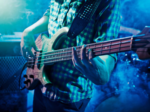 Performance of the rock band.