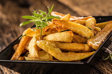 Potato Fries. Homemade potato fries with salt and rosemary