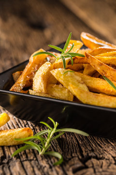 Potato Fries. Homemade potato fries with salt and rosemary