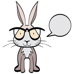 Happy Easter - cute Easter bunny on isolated background  