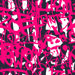 Vector graffiti seamless pattern with abstract colorful bright t