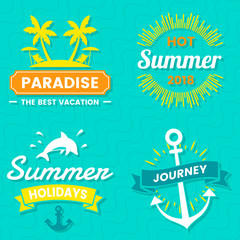 Fototapeta premium Summer Retro Vector Logo for banner