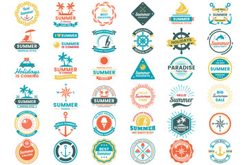 Summer Retro Vector Logo for banner