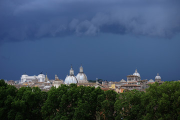 Stormy clouds over the Rome Italy 15.06.2014. View from St.Angel Castle.