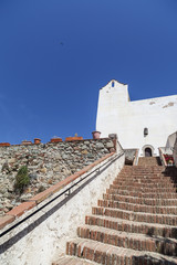 White hermitage, Ermita of Sant Pau in catalan village of Sant Pol de Mar,province Barcelona, comarca Maresme, Catalonia,Spain.