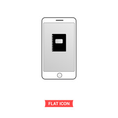 Notebook vector icon, phone symbol